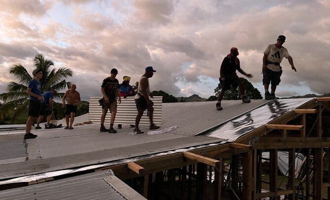 It didn't take long before the roof went back on for the Oasis Farm project!