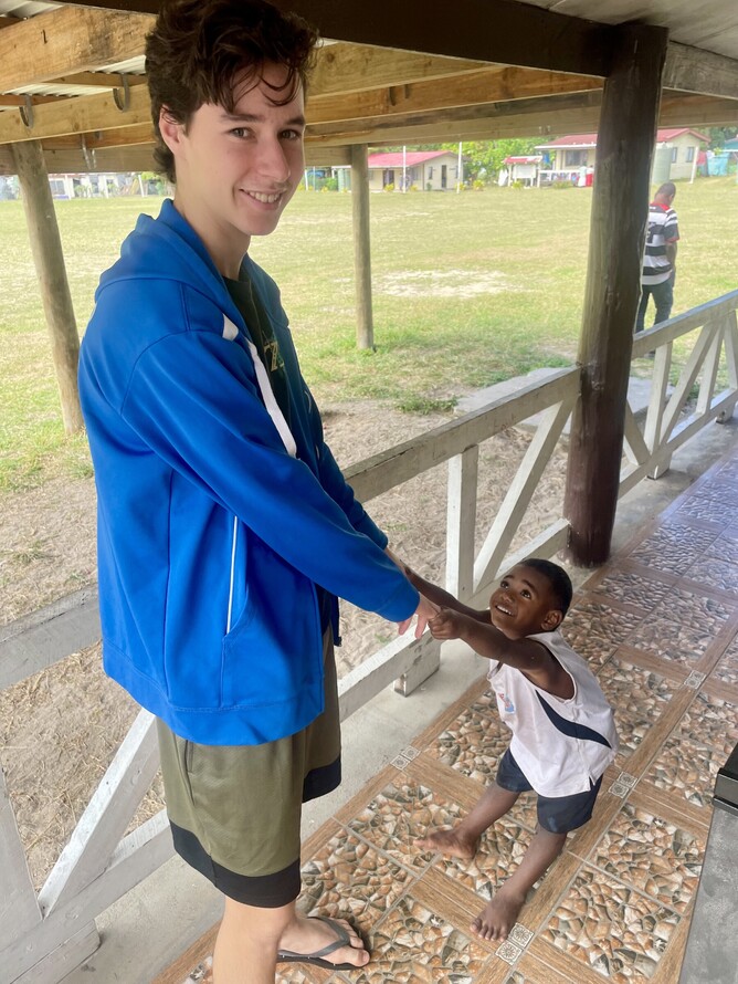 Josh had an adoring fan when recently visiting Yanuya Island with Roy to look at a potential project