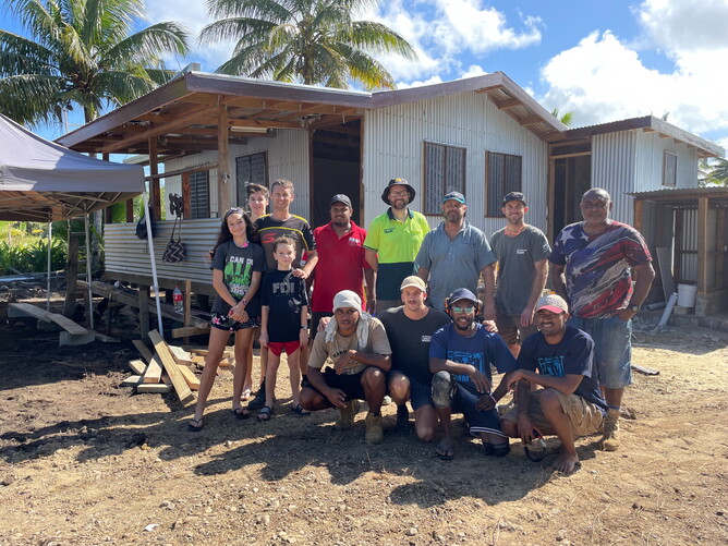 The team from Fenton Park Bible Chapel onsite in Navua.