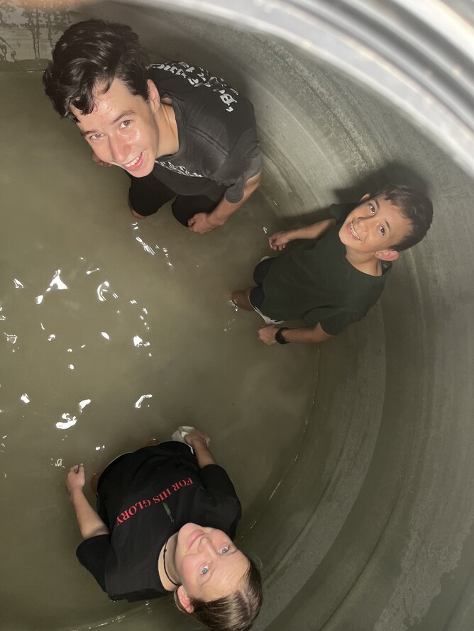 The minions in the water tank!