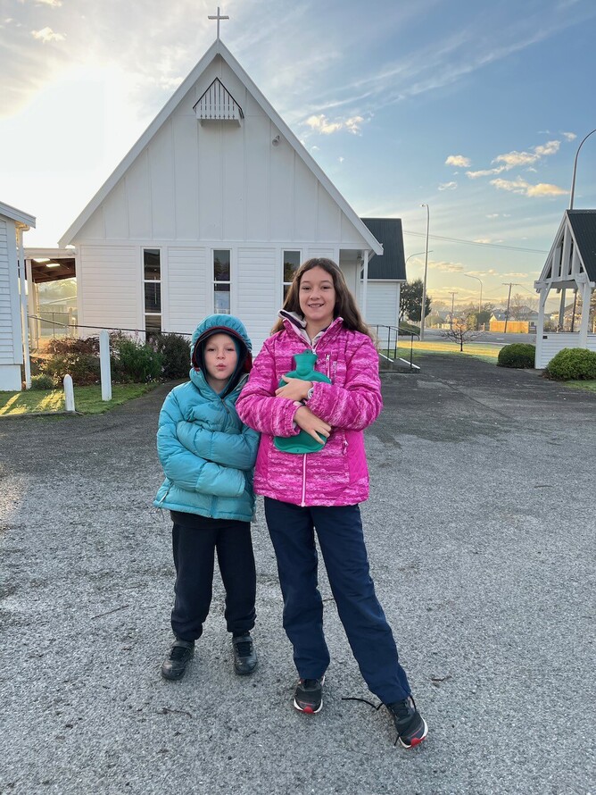 When it's 0⁰C when you wake up in the morning, hot water bottles are essential for church.