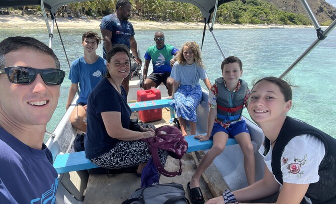 Our main transport was aboard 'Humble' - an 8m fibreglass boat