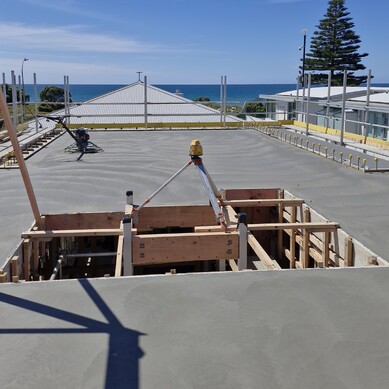 second storey concrete floor for house being constructed