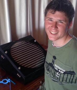 Dylan with the LASD machine at the Alison Lawson Centre in Hawke's Bay