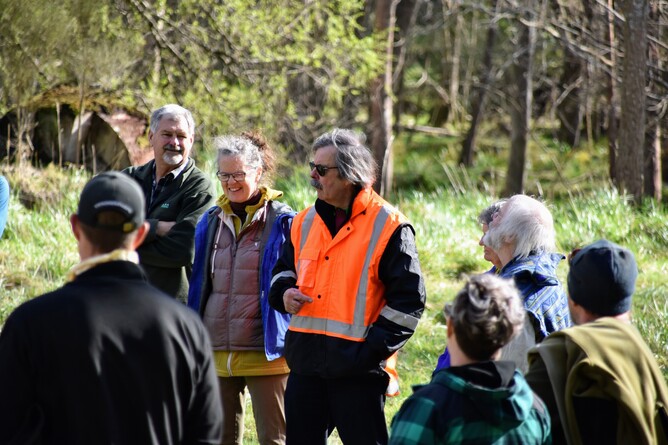 Group of people listening to speakers at the Mangapakeha Poplar Workshop