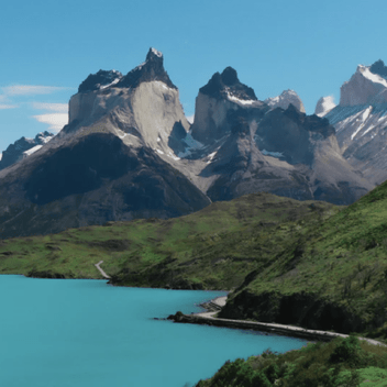 Landscape with lake and mountain views for Bible 
Summaries