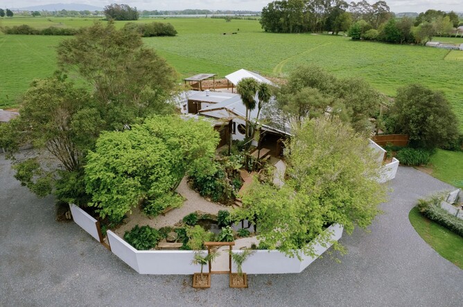 Drone aerial view of Eden Venue, Wedding Venue near Cambridge