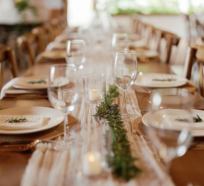 Eden Venue reception setting for a wedding near Cambridge