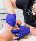 Dermaplaning treatment being done on a client by Paula the beauty therapist