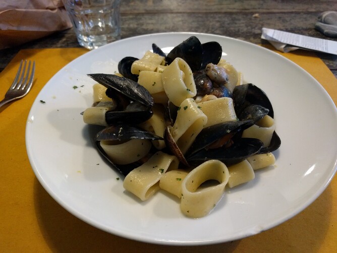 Seafood pasta in Italy