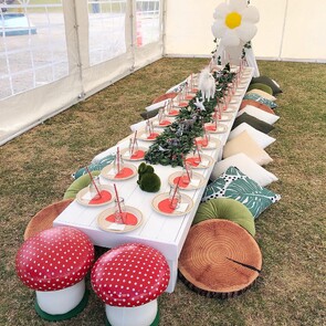 WOODLAND FOREST - Sit amongst the toadstools and woodland animals in this magical woodland forest picnic.