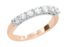 Round Brilliant Diamond wedding ring set in 18ct rose gold