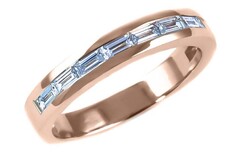 Baguette diamond wedding ring 18ct rose gold