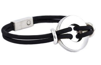 Silver & PVC bracelet, NZ, Marc Bendall