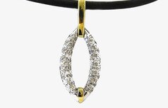 Marquiese diamond pendant 18ct yellow & white gold, Marc Bendall, jewellers, Christchurch