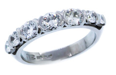 Platinum diamond wedding ring, round brilliant diamonds