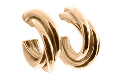 Gold hoop earrings, Marc Bendall, Christchurch Jewellers