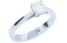 Diamond 18ct white gold solitaire ring, Marc Bendall, engagement rings, chch