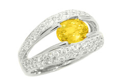 Yellow Sapphire diamond ring, marc Bendall, jewellers, chch