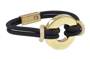 18ct yellow gold diamond, PVC Bracelet, Marc Bendall, chch jewellery designers