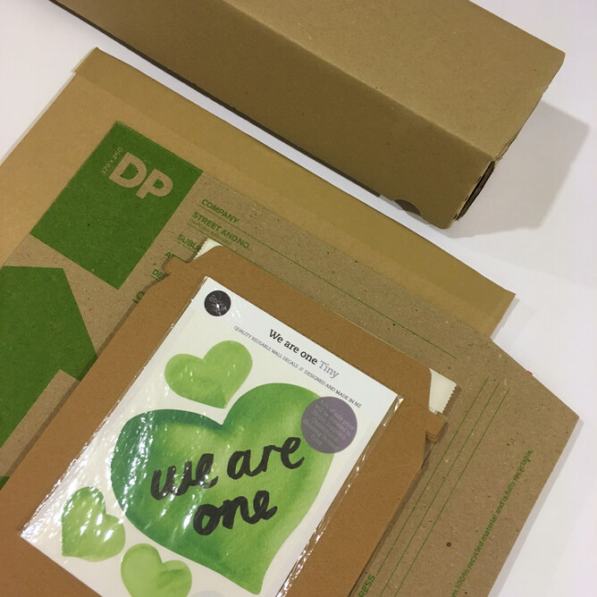 The new. entirely cardboard range of packing options for sending out your decals