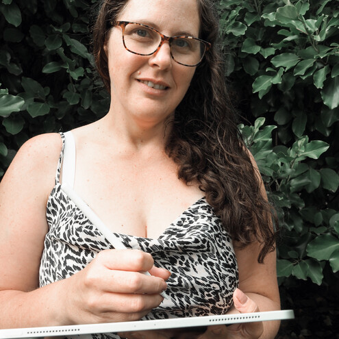 Melanie Sharpe at her home