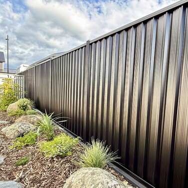 Black steel fencing, Sherlock Landscaping project, Richmond