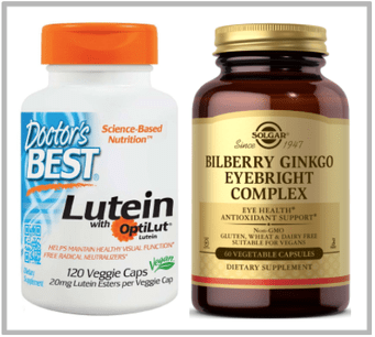 Doctors Best Lutein & Solgar Bilberry Gingko Eyebright Complex.