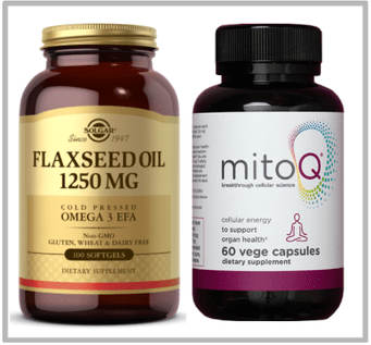 Solgar Flaxseed Oil, Mito-Q Co-Enzyme 10.