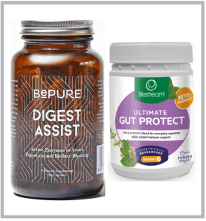 BePure Digest Assist & Lifestream Gut Protect.
