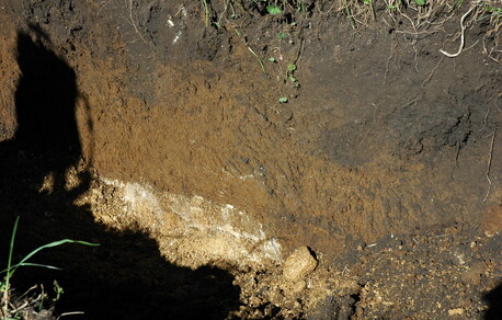 Top soil, loess and limestone layers