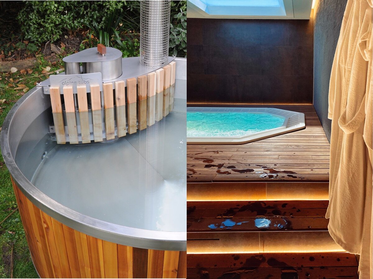 Wood Hot Tub vs. Acrylic Spa Alpine Tubs