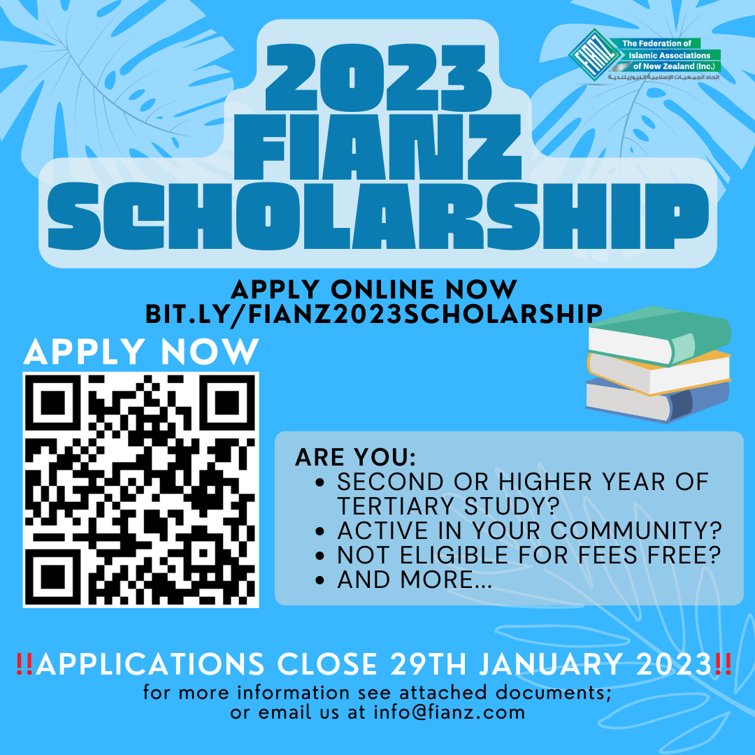 2023 FIANZ Scholarship Waikato Muslim Association Inc
