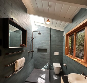 Tiled walk-in shower renovation