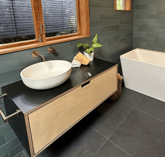 Bespoke bathroom cupboard. Upmarket bathroom renovation