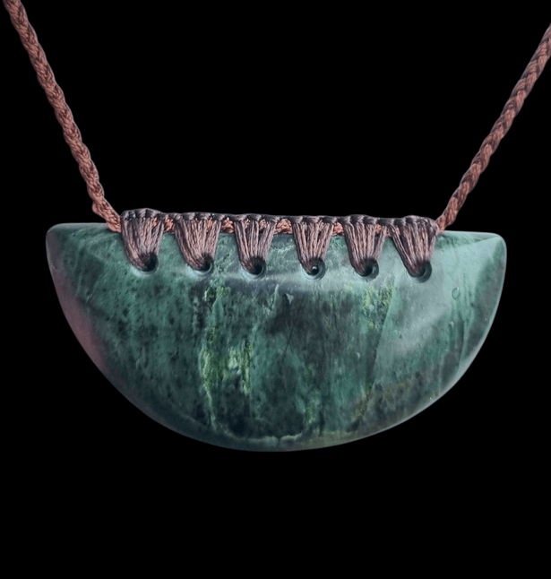  Genuine Hand Carved NZ Greenstone Pounamu Breast Plate 