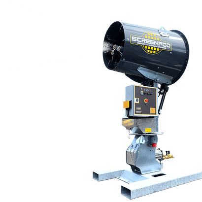 a Screenpod S-Series dust cannon for dust suppression. Model S45 with a 45metre mist throw capability