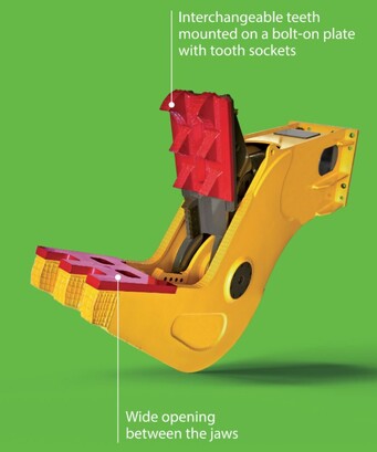 a brand new italian designed and manufactured Indeco rotating pulverizer hydraulic attachment