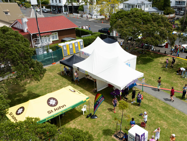 Medical and first aid marquee at sports event – health and safety tent hire Auckland