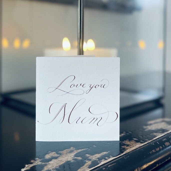 Our love you mum card in rose finetec watercolour paint can be used for any occasion or event that celebrates your mum