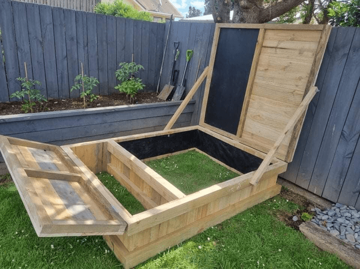 Timber custom made sandpit