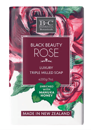 Banks & Co Black Beauty Rose Luxury Soap Bar 200gr Sabonete nz