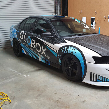 Full car wrap with business branding in Hamilton