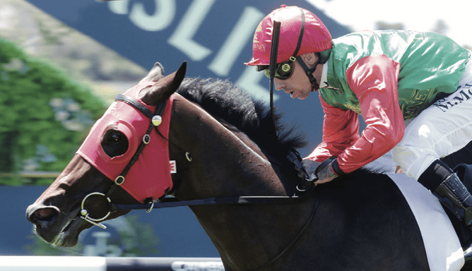 Acquarello on her way to winning Sunday’s Auckland Co-Op Taxis (1400m) at Ellerslie. (Trish Dunell)