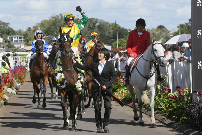 A delighted Vinnie Colgan brings Concert Hall back to scale at Ellerslie Photo: Kirstin Ledington