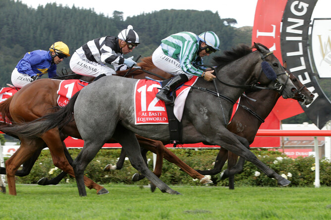 Emily Margaret winning the Gr.2 Wellington Guineas (1400m). - Trish Dunell