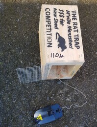 Photo is Acceptble - Trap is chained to the box. Ensure the rat is in the jaws of the trap.