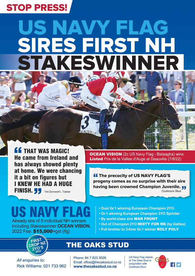 U S Navy Flag sires first Stakes winner | The Oaks Stud