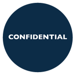 Confidential text within a navy circular frame, relevant to GGA's governance services.