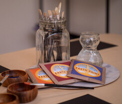 Art stations using sustainable & recycled materials